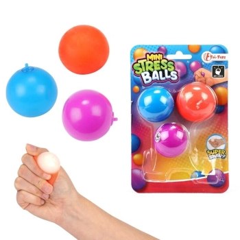 Anti-Stress Ball Mini 3er Set ca.4 cm zum Quetschen